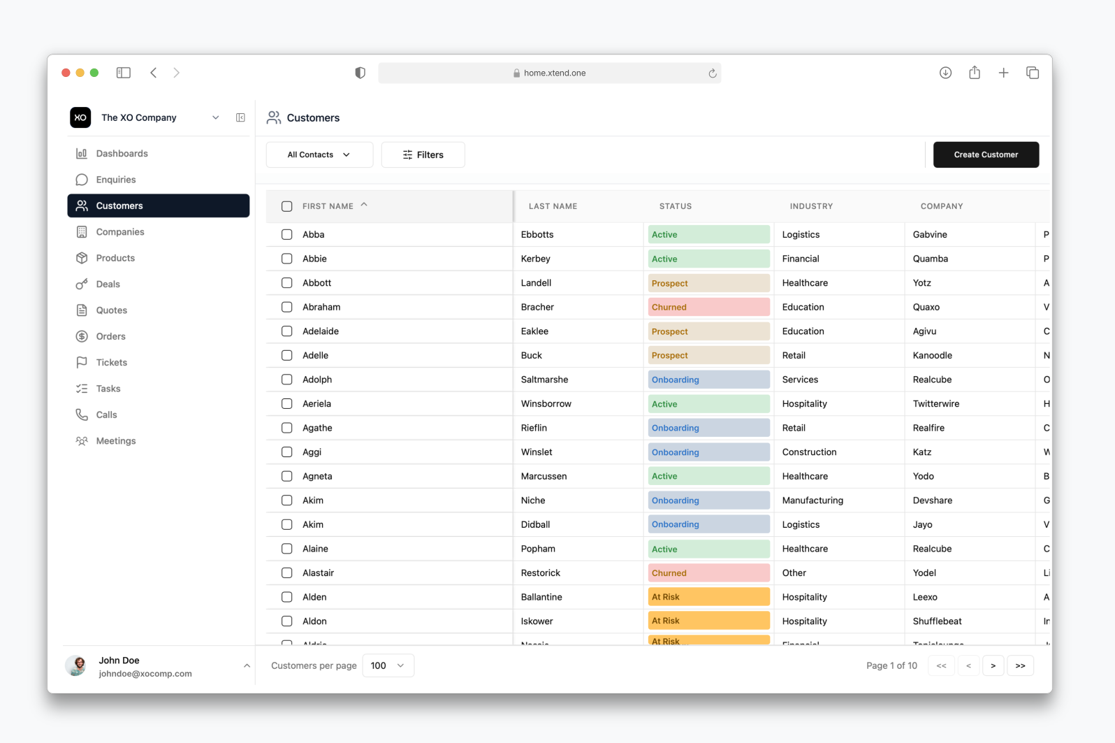 Xtend.One unified business workflow platform — dashboard showing sales, approvals, onboarding, and order management in one system