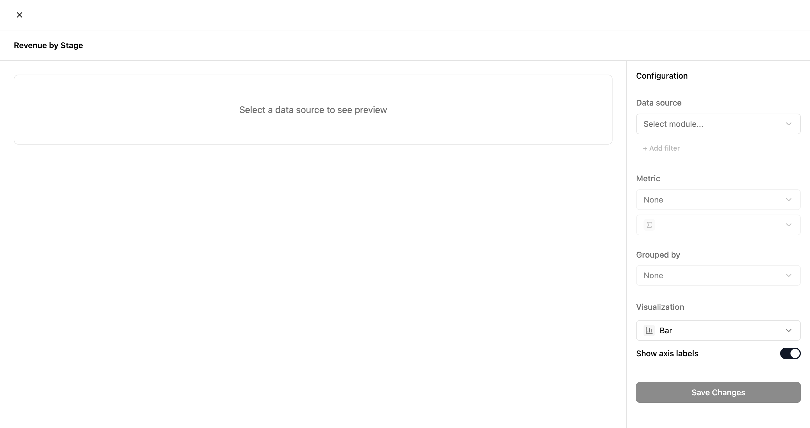 Report builder interface